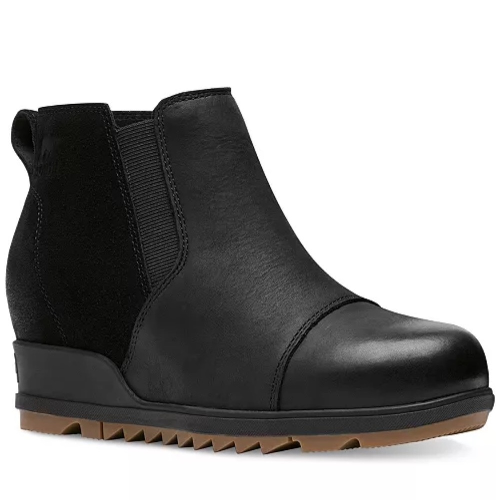 Like New. Sorel Women's Evie Pull-On Bootie Waterproof Suede Leather Wedge